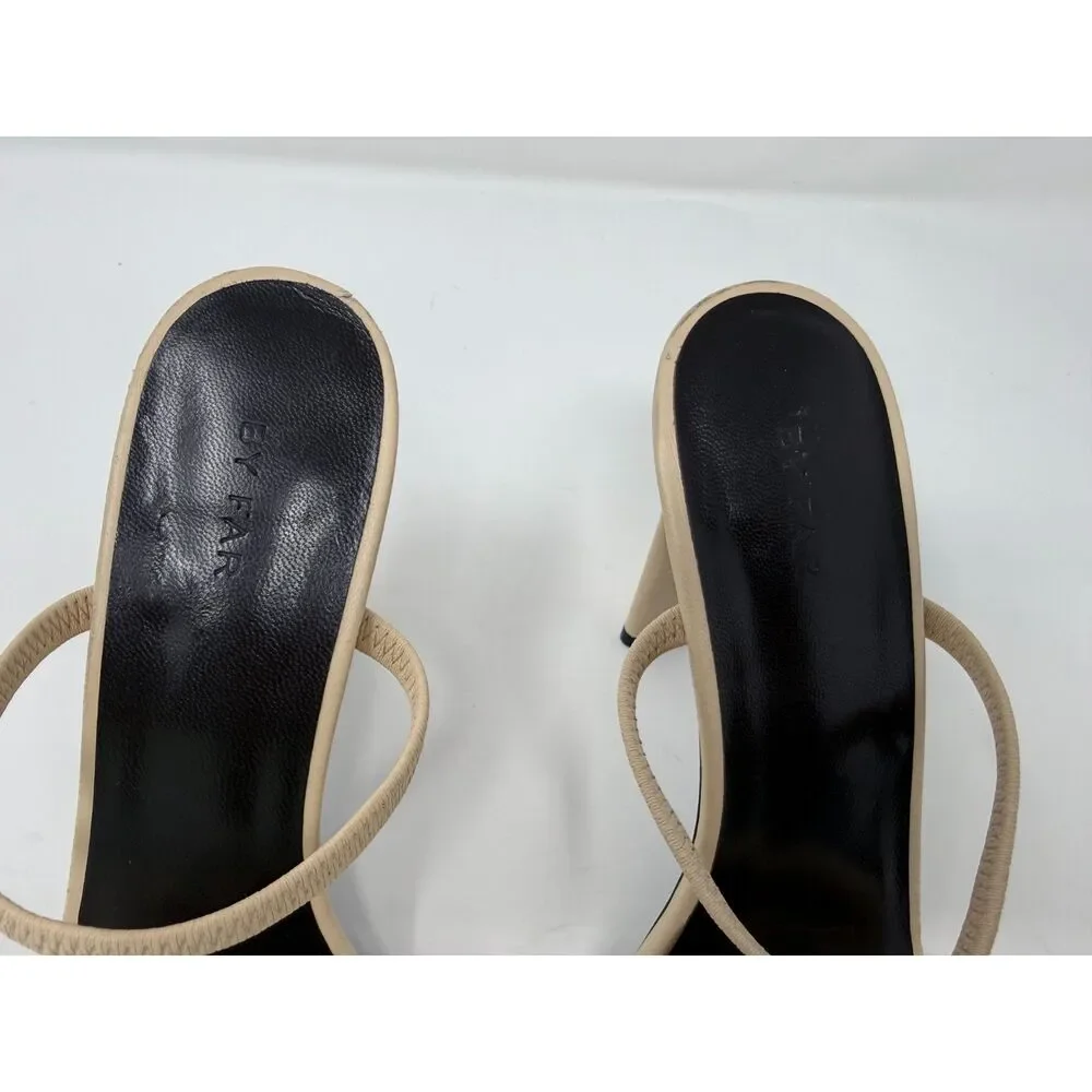 BY FAR Ada 100mm Shearling Sandals Sable Beige Size 37 US7 NWOB Minor Defect